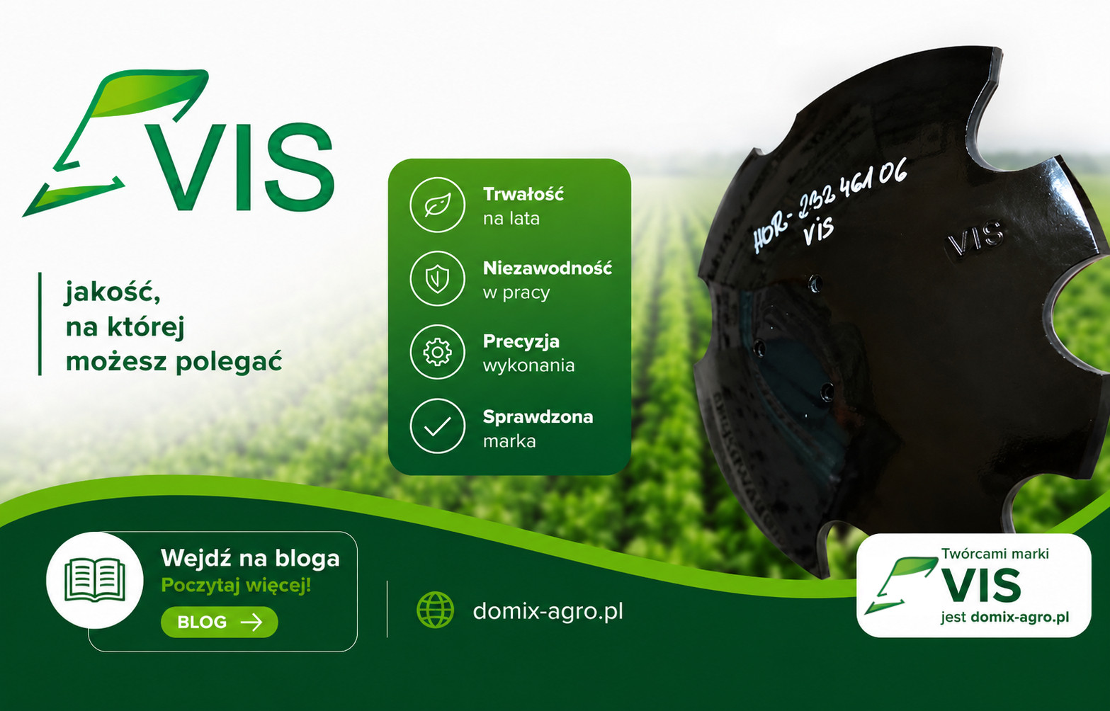 Poznaj markę VIS – autorską linię części zamiennych od Domix-Agro